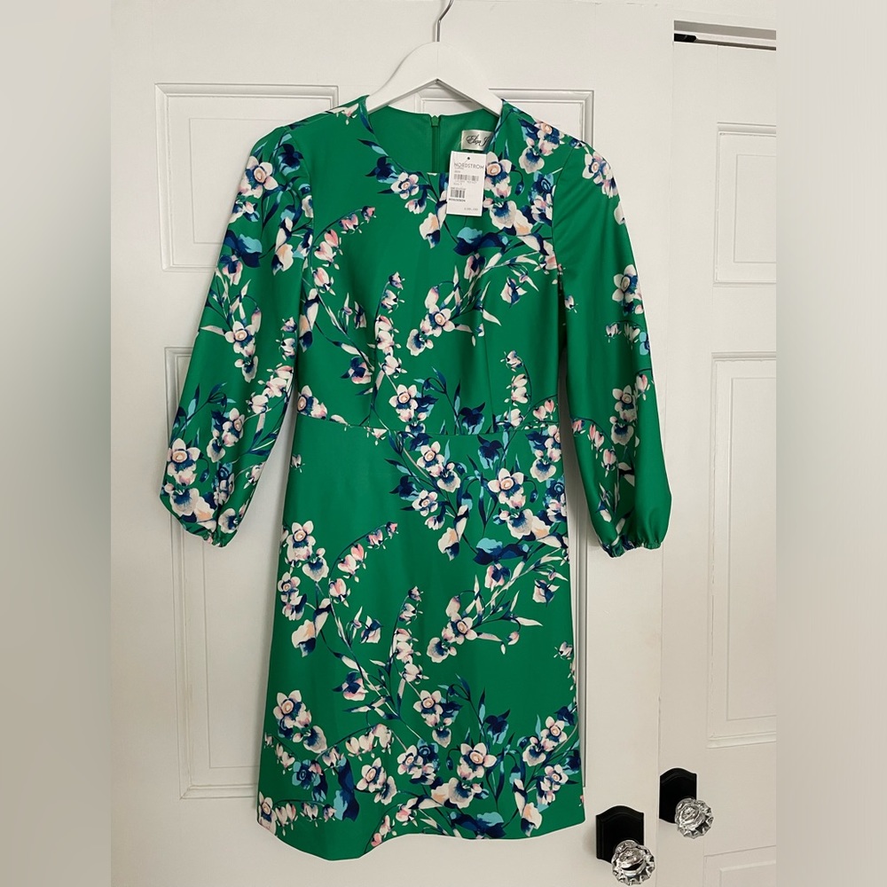 Nordstrom Eliza J Green Floral Dress NWT